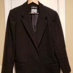 Sag Harbor black wool blazer size 14 single button